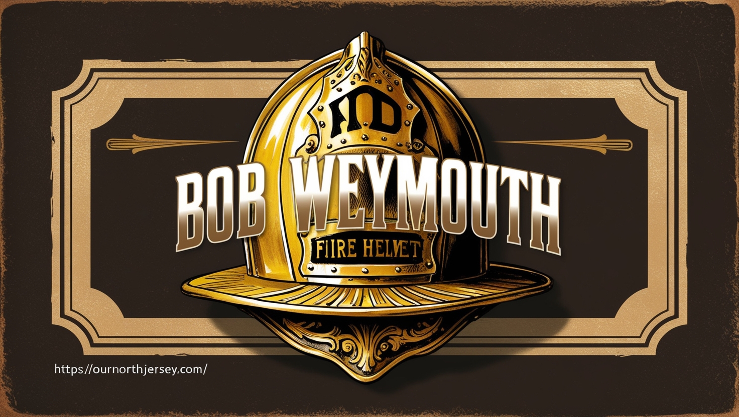 Bob Weymouth Hand Painted Gold Leaf Fire Helmet Shields